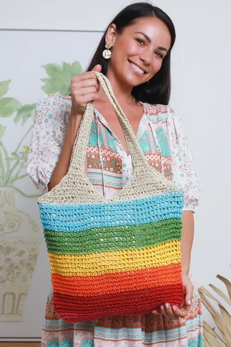 Rainbow Straw Bag