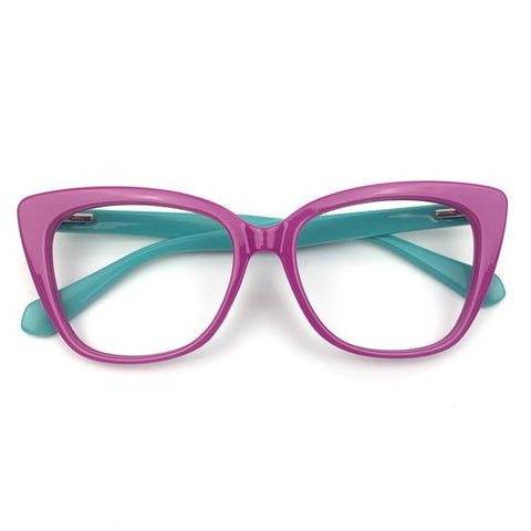 Captivated Eyewear Anti-Blue Reading Glasses- Eva Pink/Mint