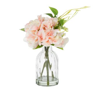 Hydrangea In Glass Vase Pink