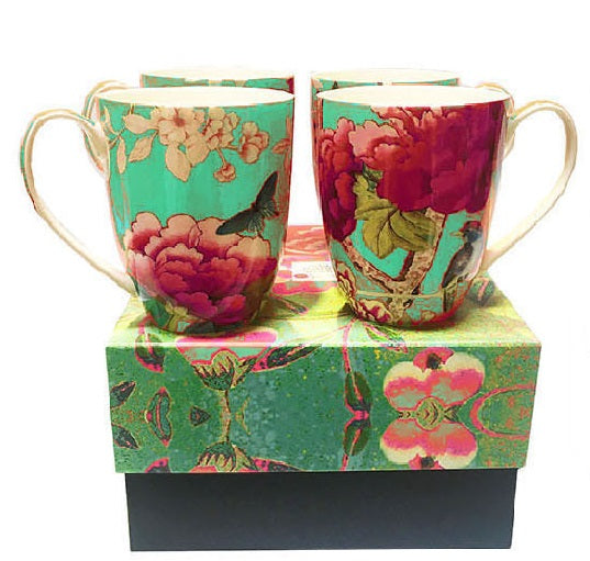 Mug Set – Chinoiserie Turquoise By Anna Chandler