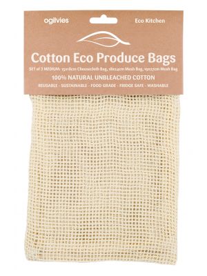Cotton Eco Produce Bags - Medium (Set of 3)