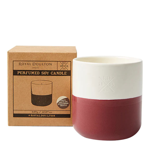 Perfumed Soy Candle By Royal Doulton - White Chocolate Strawberry Truffle