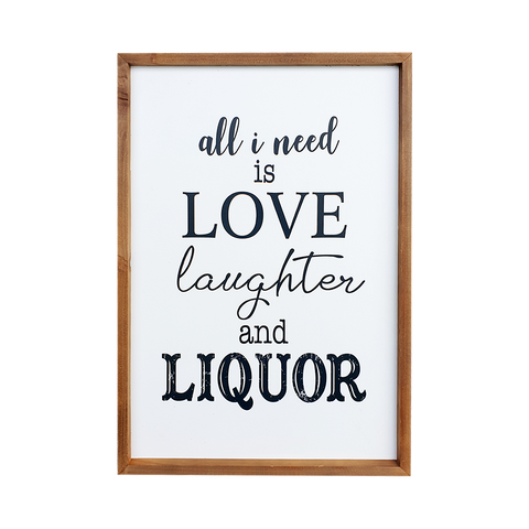 Love Laughter Liquor Wall Sign