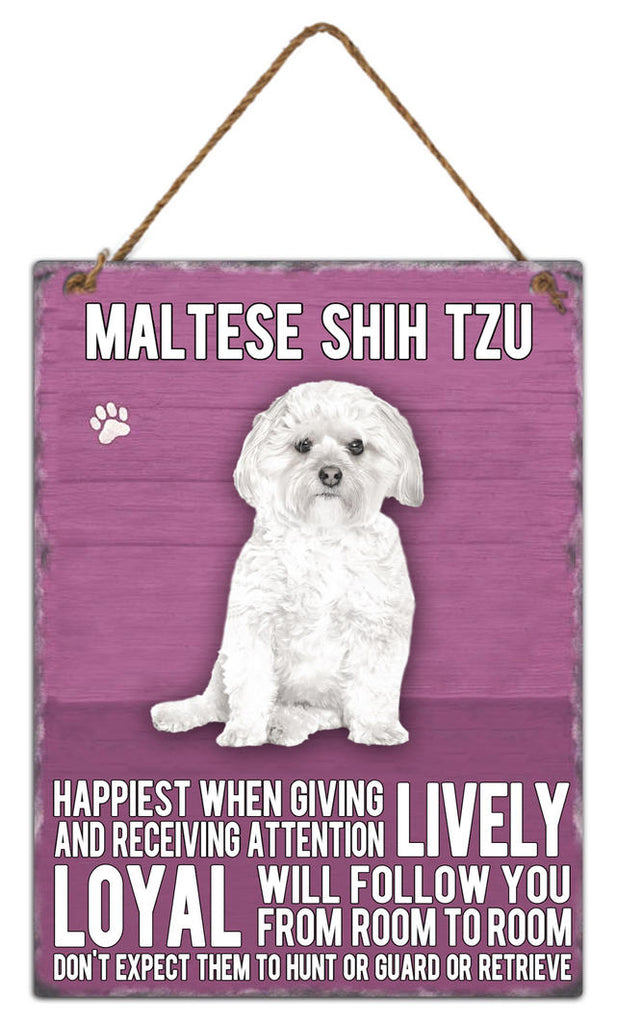 Metal Maltese Shih Tzu Wall Hanging