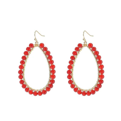 Dana Medium Teardrop Earring In Red By G x G Collective