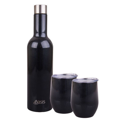 Oasis Stainless Steel Wine Traveller Gift Set - Midnight