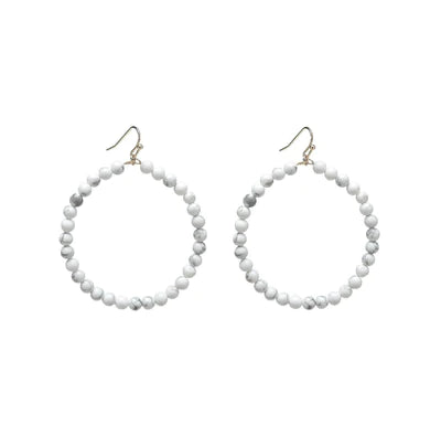 Shanny Medium Hoop In White Howlite By G x G Collective